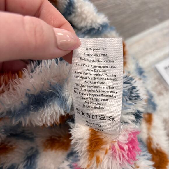 Eddie Bauer Quarter Zip White Pink Aztec Womens 2XL Ultra Soft Fleece Sweatshirt - Picture 8 of 8